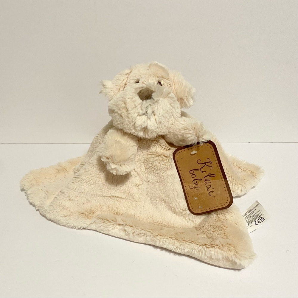 K Luxe Baby Puppy Dog Security Blanket Plush Lovey Kellytoy Kellybaby Brown